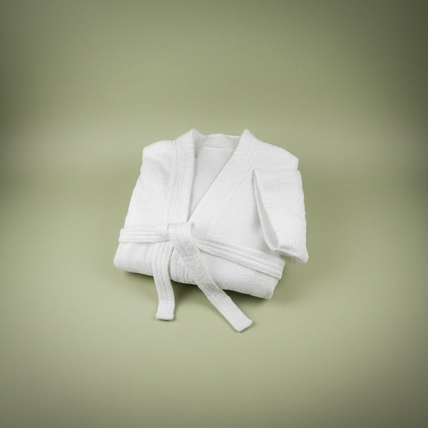 100% Cotton White Terry Kimono Bathrobe - Rifz Textiles Inc