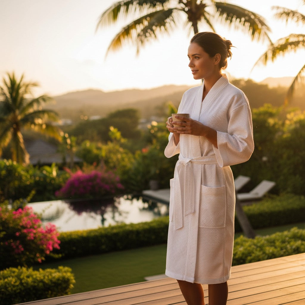 GHC Collection Honeycomb/Waffle Kimono Robes - Rifz Textiles Inc