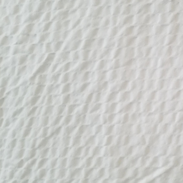Jacquard Crinkle Weave 100% Polyester White Top Sheet - Rifz Textiles Inc