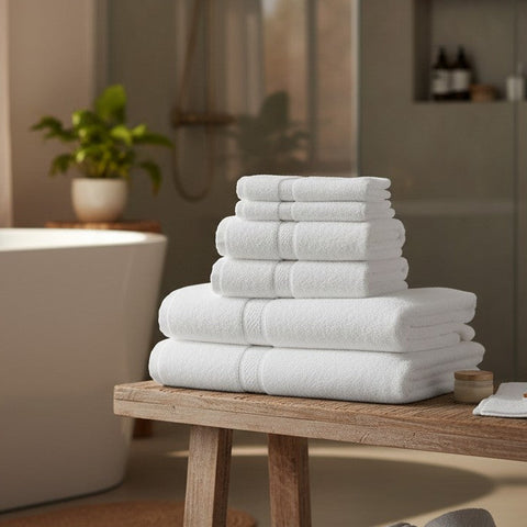 KPS Collection 100% Premium Ring Spun Cotton White Towels - Rifz Textiles Inc