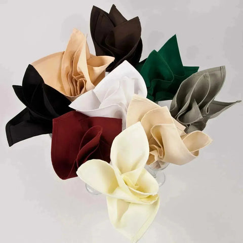 MJS 100% Spun Polyester 1 PLY Table Linens Napkins 12 PK - Rifz Textiles Inc