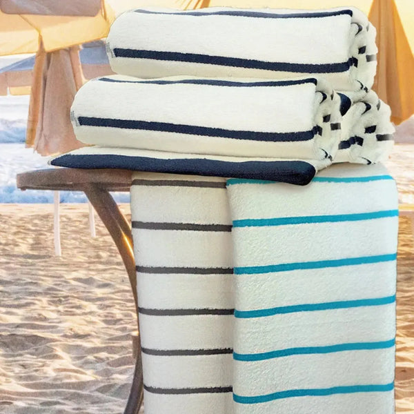 GPH Collection Horizontal Stripes Pool Towels 6 PK - Rifz Textiles Inc