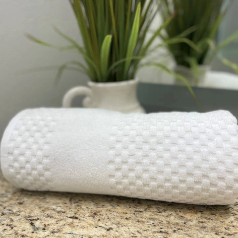 GTY Collection Zero Twist Premium Towels All over Checker Design - Rifz Textiles Inc