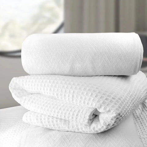 Cotton Herringbone & Honeycomb Weave All Season Blanket 2 PK - Rifz Textiles Inc