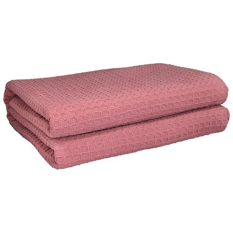 Honeycomb Weave Blanket Rose - Rifz Textiles Inc