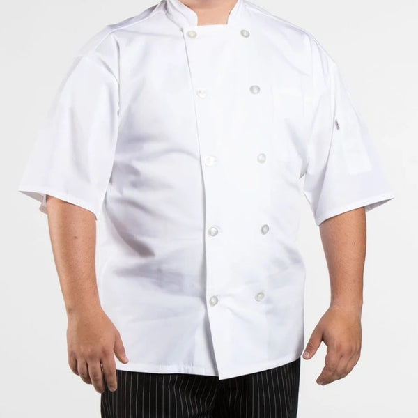 Poplin Cotton Blend Pro-vent Short Sleeve Chef Coat White