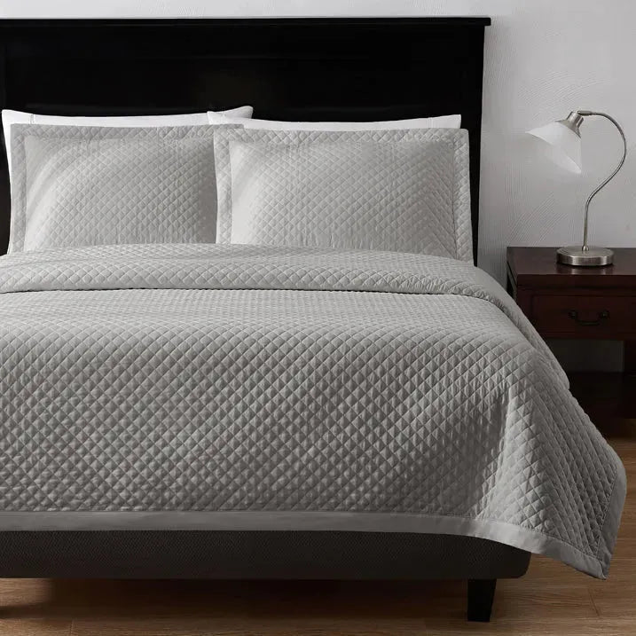 Quilted Shams & Coverlets in grey - Rifz Textiles Inc