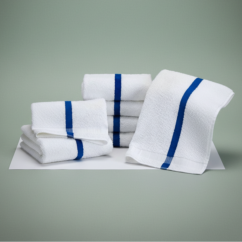 Center Blue Stripe Towels - Rifz Textiles Inc