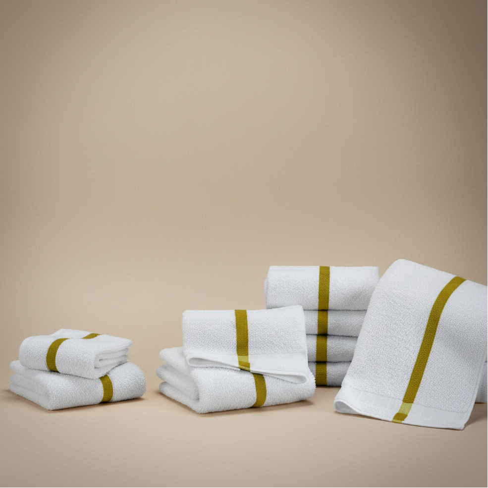 Center Gold/Yellow Stripe Towels - Rifz Textiles Inc