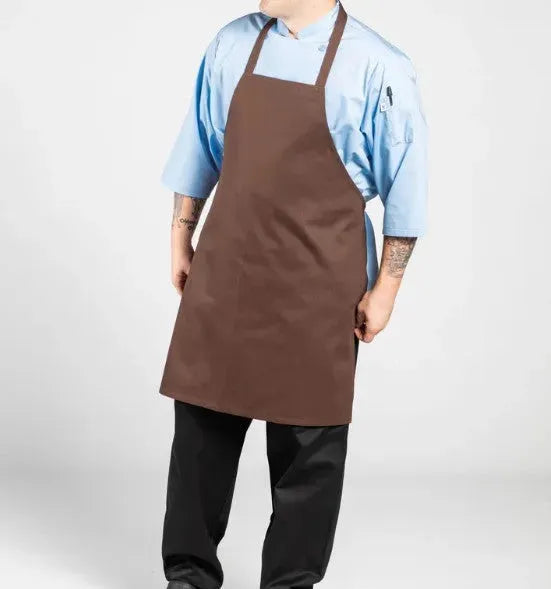 Cotton Blend Classic Twill Bib Apron in brown - Rifz Textiles Inc