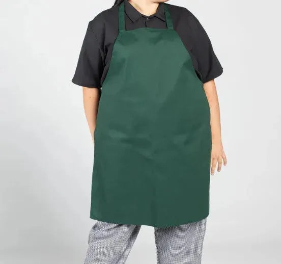 Cotton Blend Classic Twill Bib Apron in hunter green - Rifz Textiles Inc