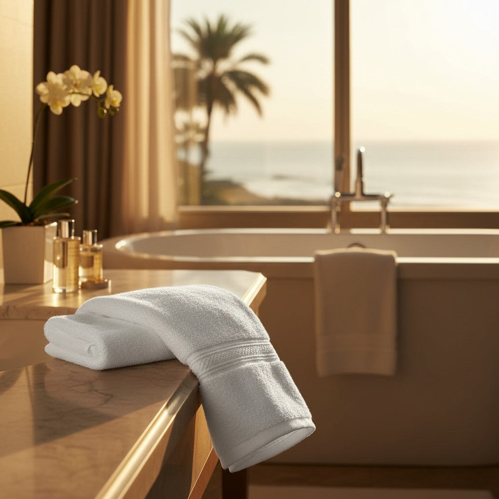 GVZ Collection 100% ELS Combed Premium Luxury Towels in white - Rifz Textiles Inc
