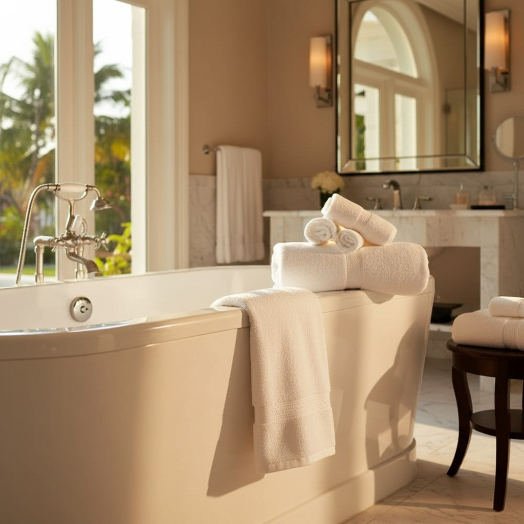 GVZ Collection 100% ELS Combed Premium Luxury Towels in white - Rifz Textiles Inc