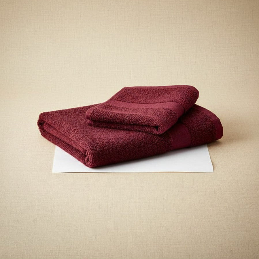 Spa & Salon Collection Burgundy Vat Dyed Cotton Hand Towels - Rifz Textiles Inc