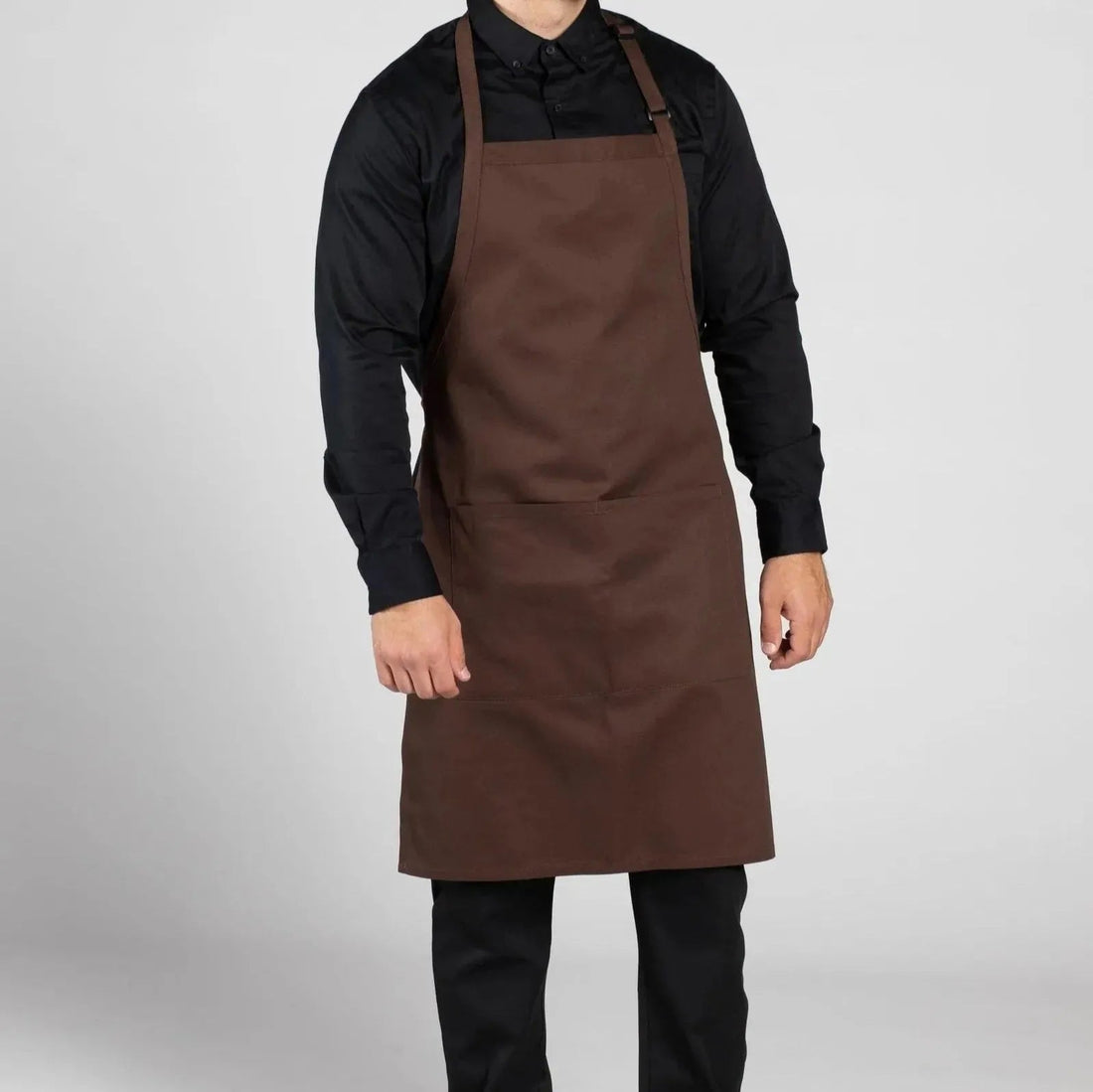 Twill Cotton Blend Adjustable Butcher Aprons in brown - Rifz Textiles Inc
