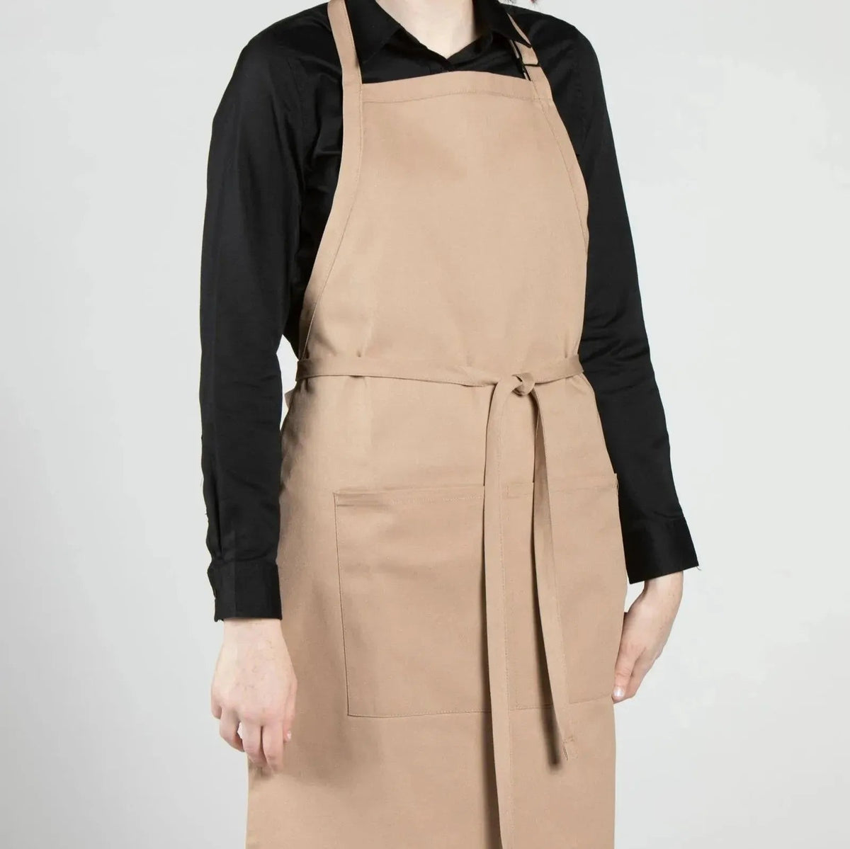 Twill Cotton Blend Adjustable Butcher Aprons in khaki - Rifz Textiles Inc