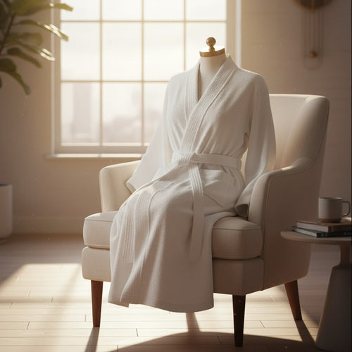 100% Cotton White Terry Kimono Bathrobe - Rifz Textiles Inc