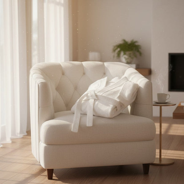 100% Ringspun Cotton White Sheared/Velour Bathrobes - Rifz Textiles Inc