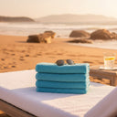 Aqua Blue Beach Towels in size 27"X54" Vat Dyed 6 PK - Rifz Textiles Inc