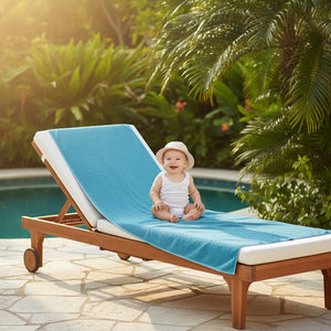 Aqua Blue Beach Towels in size 27"X54" Vat Dyed 6 PK - Rifz Textiles Inc