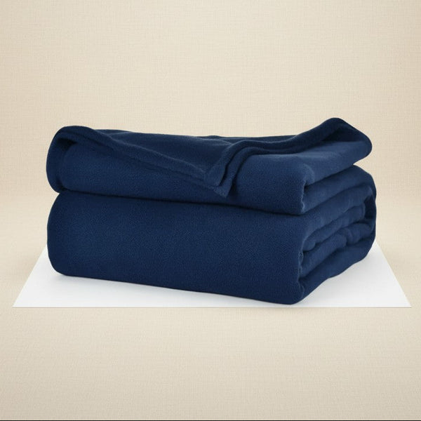 BHM Collection Light Weight Fleece Blankets Navy Blue - Rifz Textiles Inc