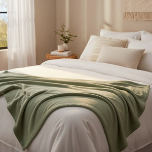 BHM Collection Light Weight Fleece Blankets Sage - Rifz Textiles Inc