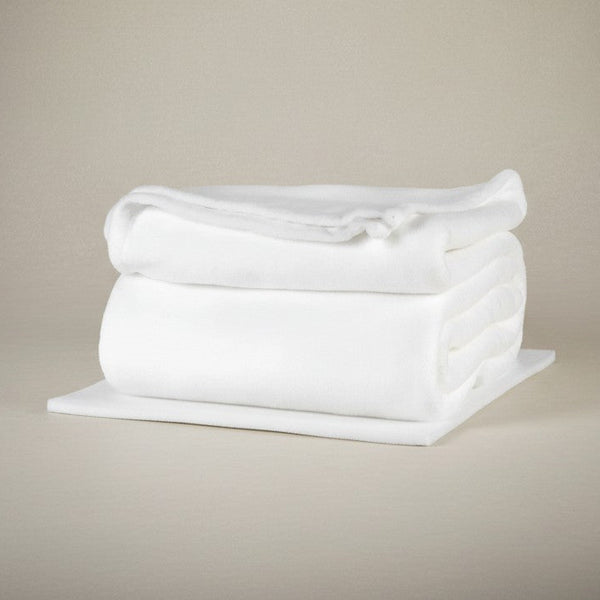 BHM Collection Light Weight Fleece Blankets White - Rifz Textiles Inc
