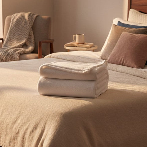 BHM Collection Light Weight Fleece Blankets White - Rifz Textiles Inc