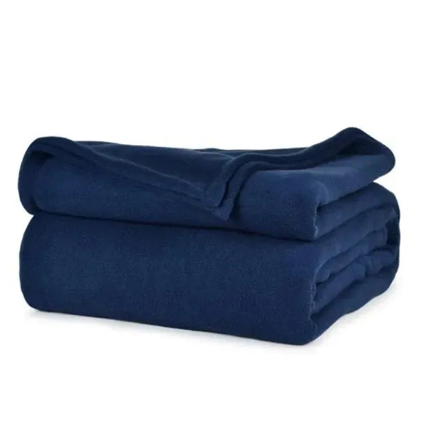 BHM Collection Light Weight Fleece Blankets Navy Blue - Rifz Textiles Inc