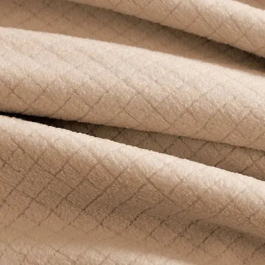 BPS Collection Grid Pattern Fleece Blankets Linen - Rifz Textiles Inc