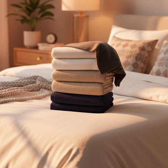 BPS Collection Grid Pattern Fleece Blankets - Rifz Textiles Inc