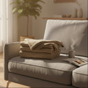 BPS Collection Grid Pattern Fleece Blankets Linen - Rifz Textiles Inc