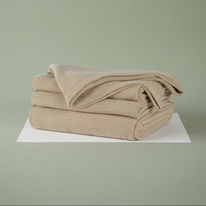 BPS Collection Grid Pattern Fleece Blankets Linen - Rifz Textiles Inc