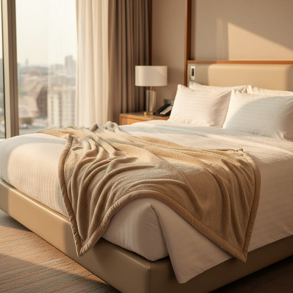 BSB Collection Plush Fleece Blankets Linen - Rifz Textiles Inc