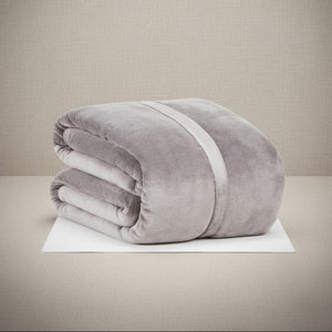 BSB Collection Plush Fleece Blankets Silver - Rifz Textiles Inc