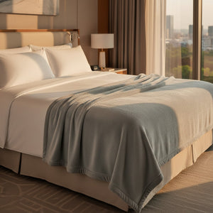 BSB Collection Plush Fleece Blankets Silver - Rifz Textiles Inc