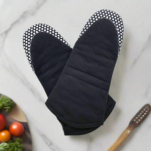 Black Oven Mitt with Silicon Top By Rifz Textiles Inc