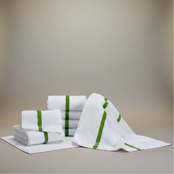Center Green Stripe Towels  - Rifz Textiles Inc