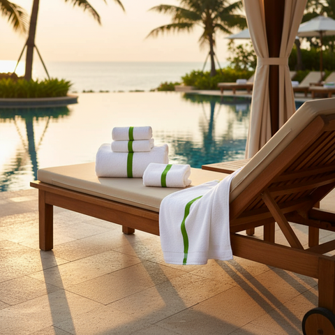 Center Green Stripe Towels  - Rifz Textiles Inc