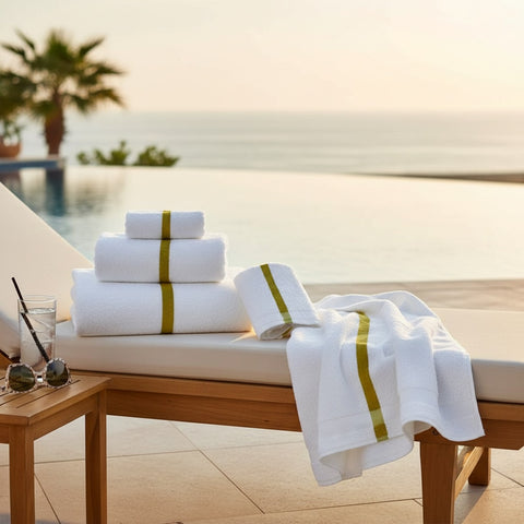 Center Gold/Yellow Stripe Towels  - Rifz Textiles Inc