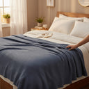 Cotton Honeycomb Weave All Season Blanket Blue - Rifz Textiles Inc