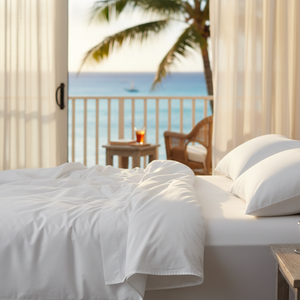 GDB Collection T-210 White Poly/Modal Blend Sheetings - Rifz Textiles Inc