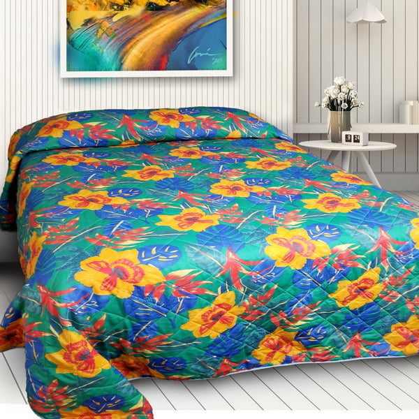 Quilted Tropical Print Bedspread 2 PK - Rifz Textiles Inc