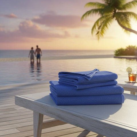 GOP Collection Pool Towels Admiral Blue - Rifz Textiles Inc