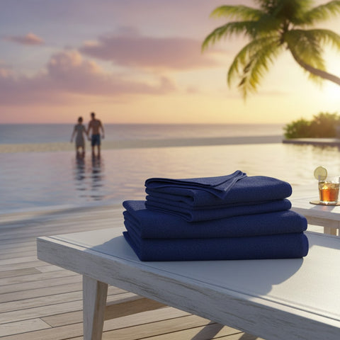 GOP Collection Pool Towels Navy Blue - Rifz Textiles Inc