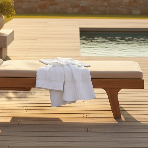 GOS Collection Premium Ring Spun Cotton Towels with Piano Key Pattern - Rifz Textiles Inc