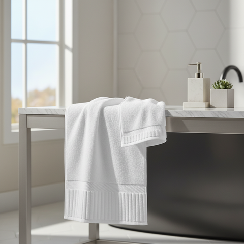 GOS Collection Premium Ring Spun Cotton Towels with Piano Key Pattern - Rifz Textiles Inc