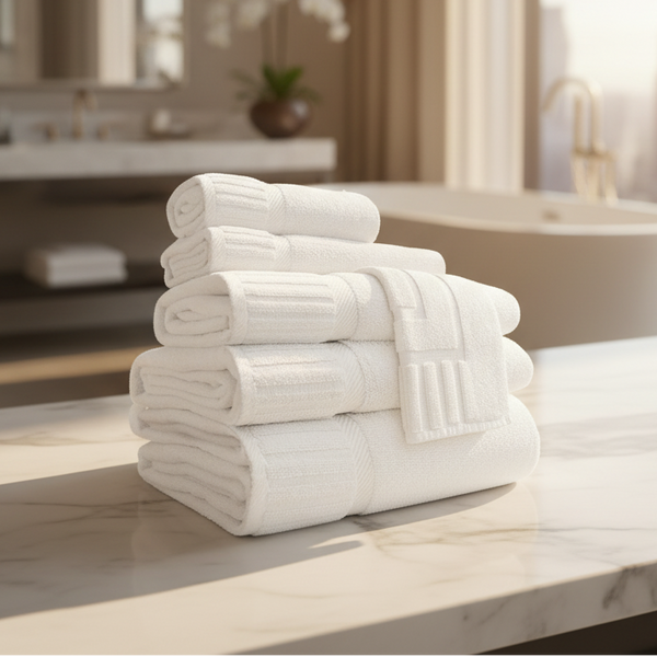 GOS Collection Premium Ring Spun Cotton Towels with Piano Key Pattern - Rifz Textiles Inc