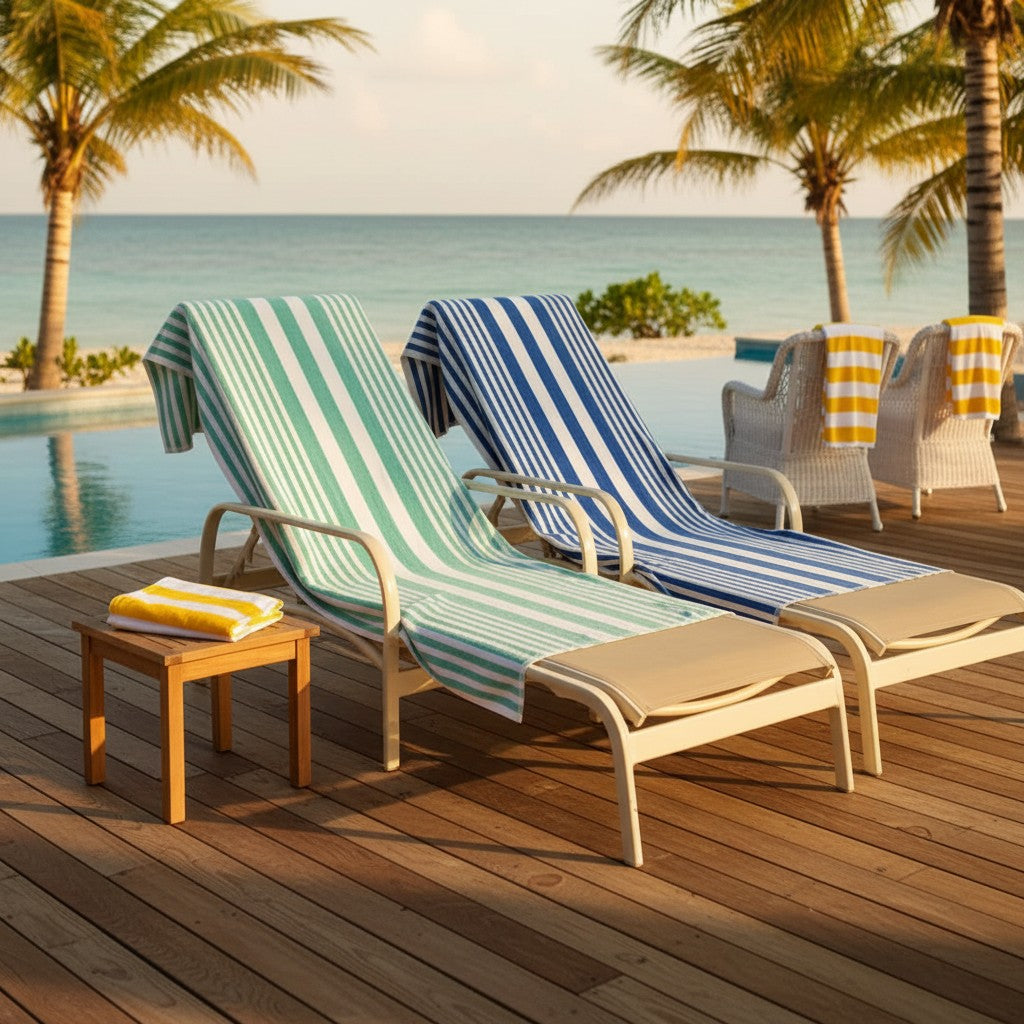 GOT Tropical Stripe Pool Towels by Rifz Textiles Inc