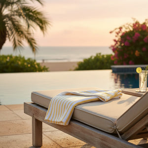 GOT Collection Tropical Yellow Stripe Pool Towels 6 PK - Rifz Textiles Inc